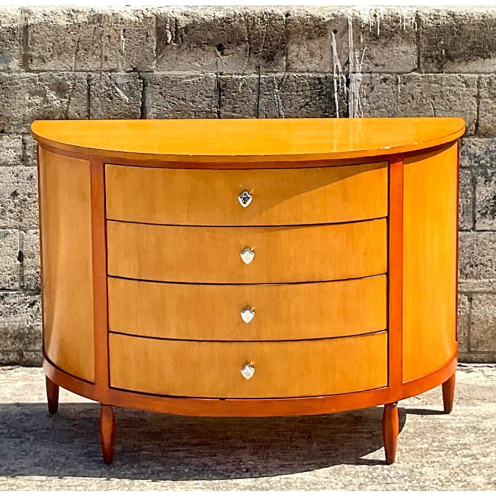 Vintage Orsay Demilune Chest of Drawers In Good Condition In West Palm Beach, FL