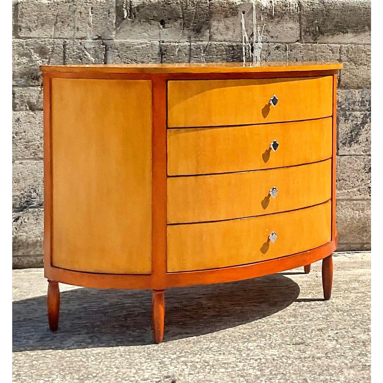 Nickel Vintage Orsay Demilune Chest of Drawers