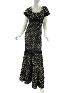 Vintage Oscar de la Renta 2009 Collection Black Beaded & Embroidered Dress 6