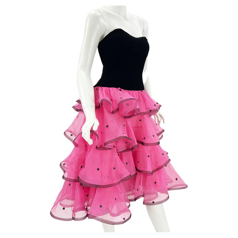white christmas dresses Retro Stage Pink Melting Ice Cream Print Swing Dress | Sweet 1950s Rockabilly Summer Dress main image 0