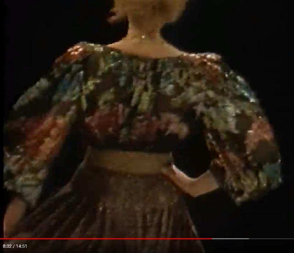 Vintage Oscar De La Renta A/I 1984 Gonna di applicazione in velluto Tuta US 8 5