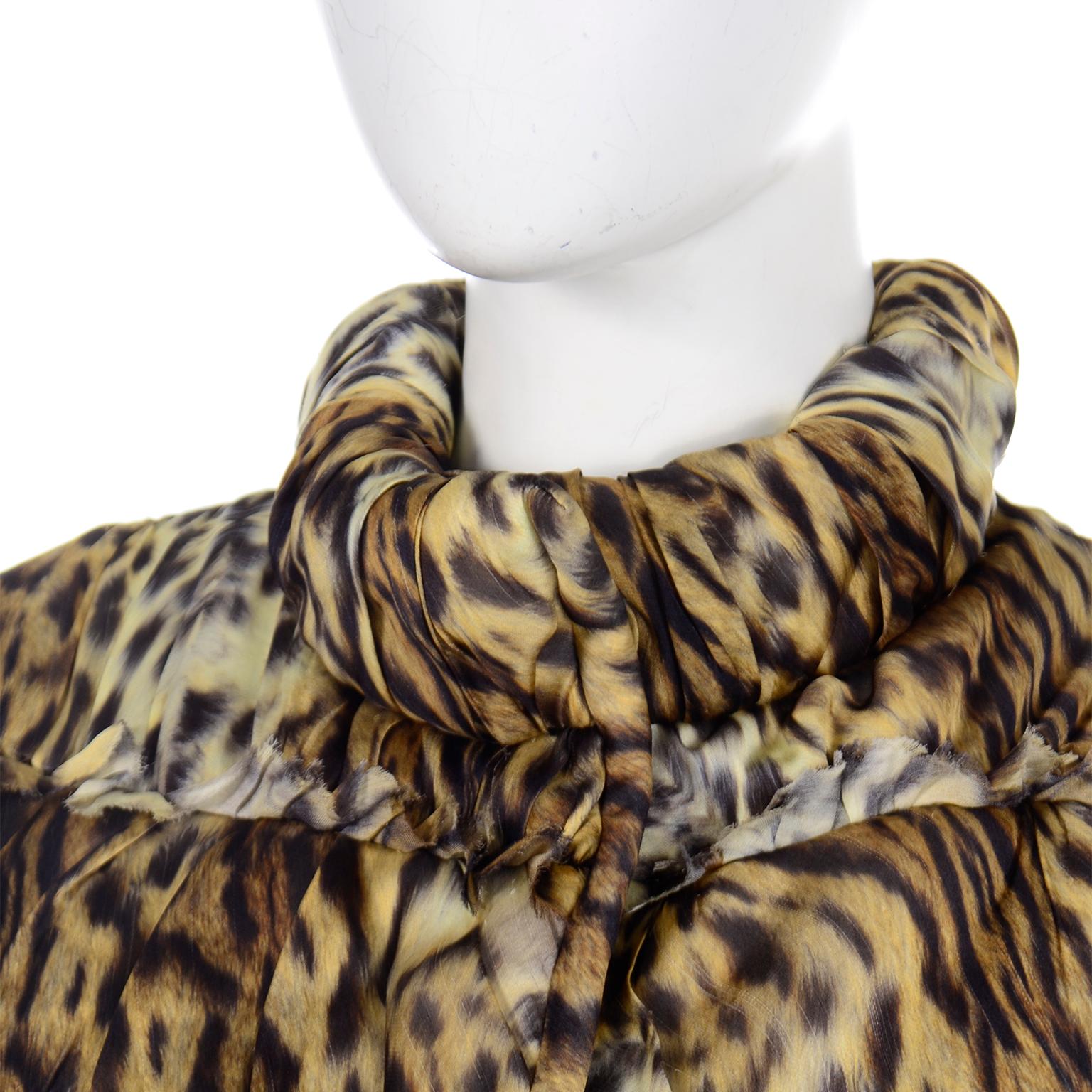 Vintage Oscar de la Renta Fall 2009 Leopard Animal Print Zip Front Vest 3