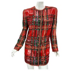 Vintage Oscar de la Renta Museum FW 1991 Runway Fully Beaded Jacket US 10