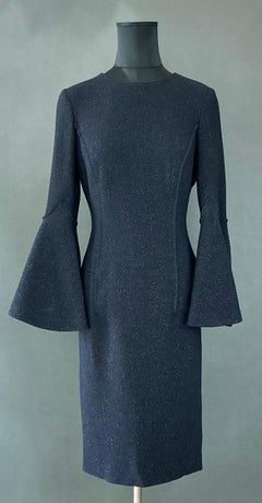 Vintage Oscar de la Renta Navy Dress with Butterly Sleeve