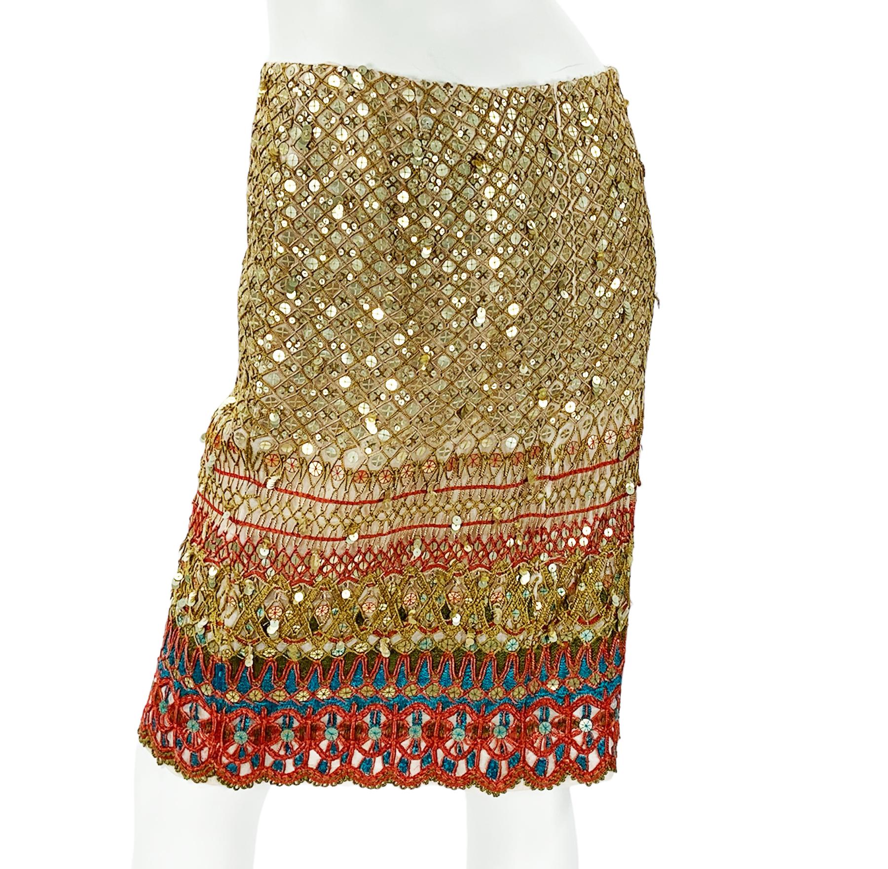 Vintage Oscar de la Renta S/S 2010 Runway Embellished Coat + Matching Skirt US 6 For Sale 6