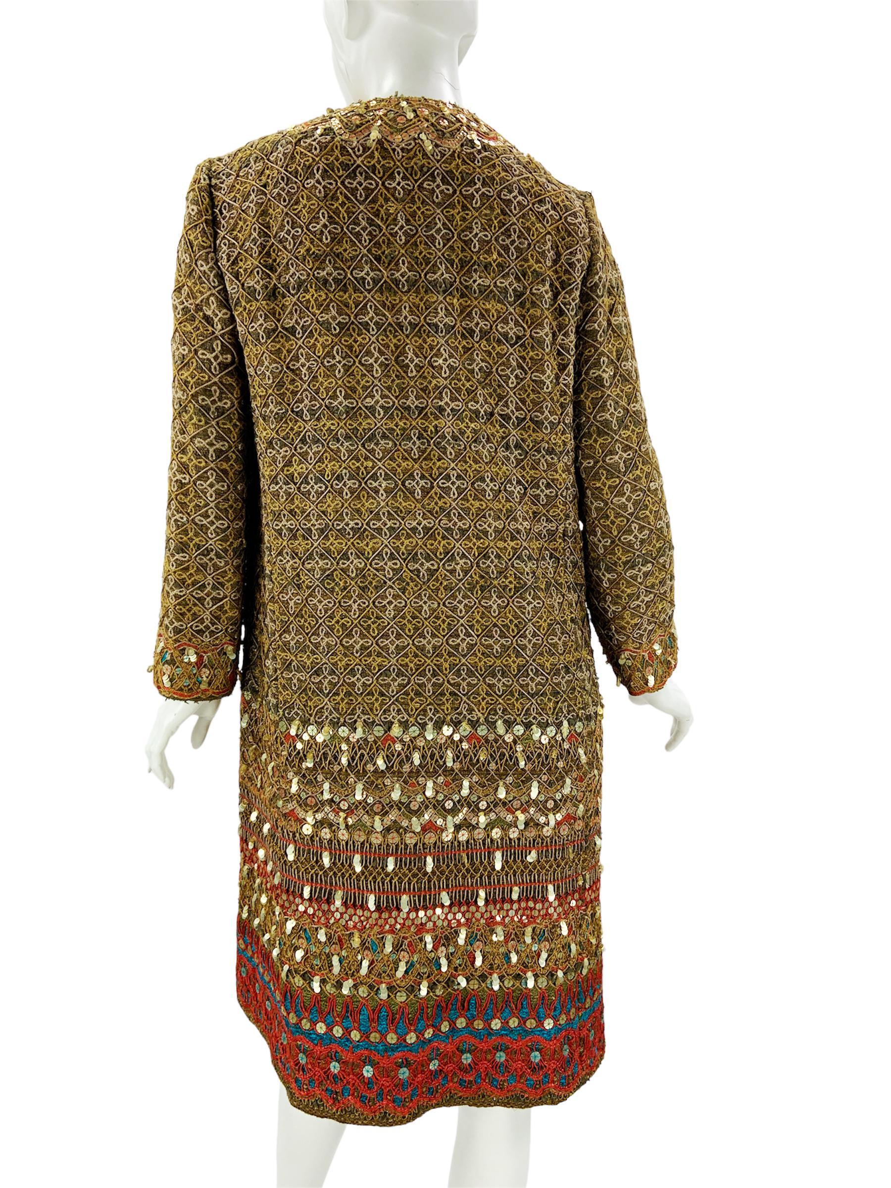 Vintage Oscar de la Renta S/S 2010 Runway Embellished Coat + Matching Skirt US 6 For Sale 2