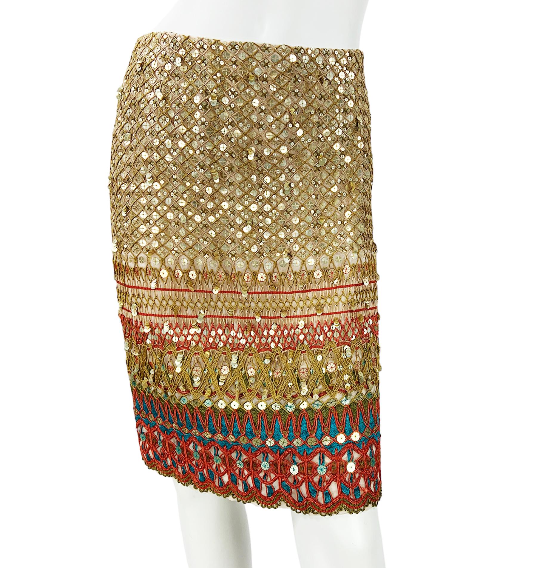 Vintage Oscar de la Renta S/S 2010 Runway Embellished Coat + Matching Skirt US 6 For Sale 5