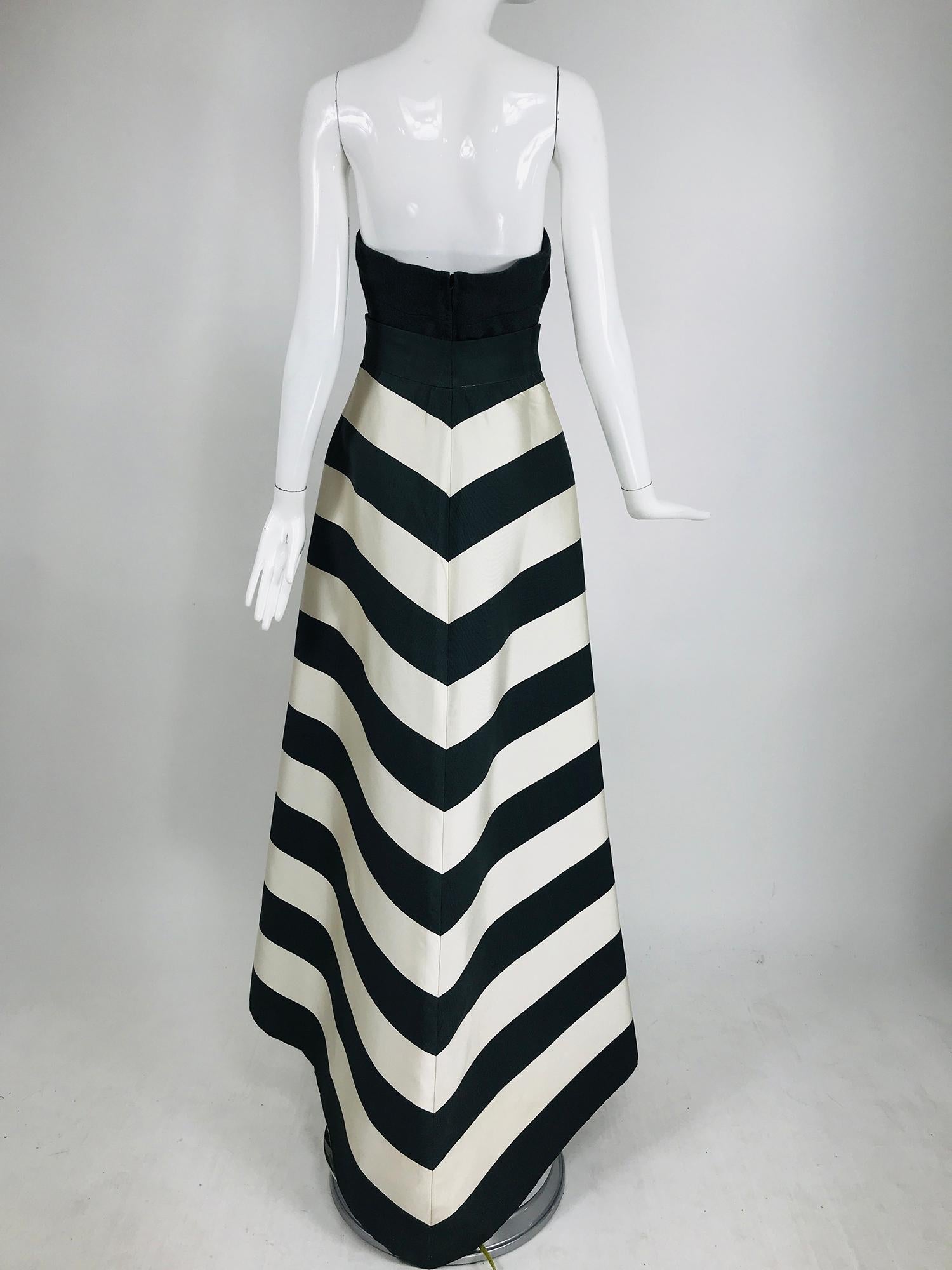 Vintage Oscar de la Renta Silk Stripe Open Front Skirt Shawl and Dress 3