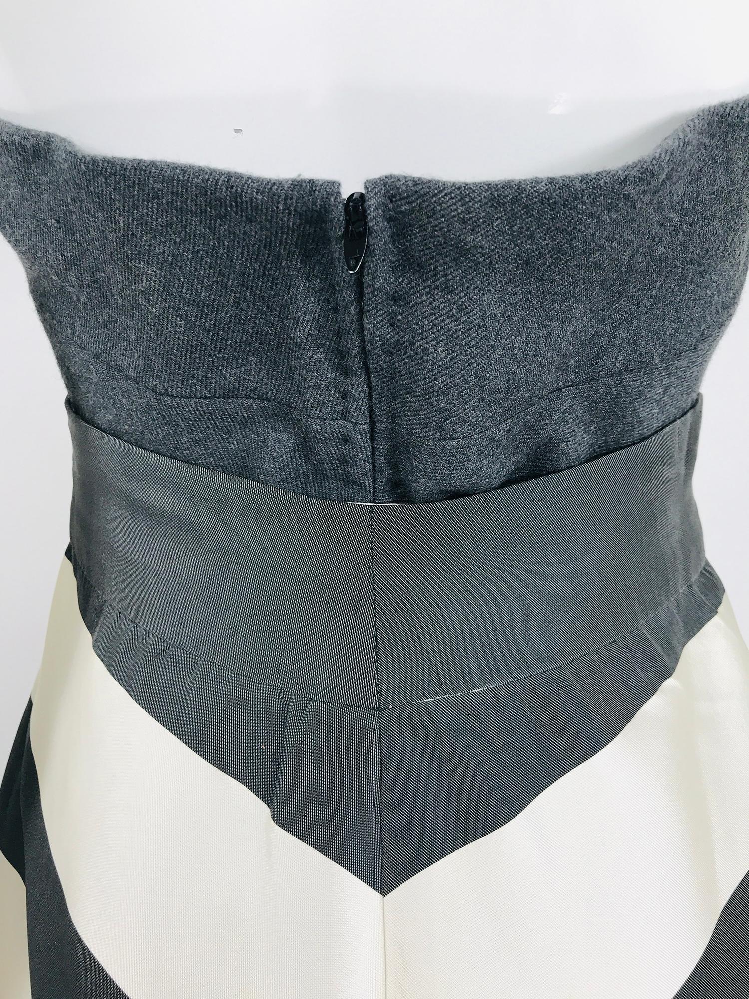 Vintage Oscar de la Renta Silk Stripe Open Front Skirt Shawl and Dress 5