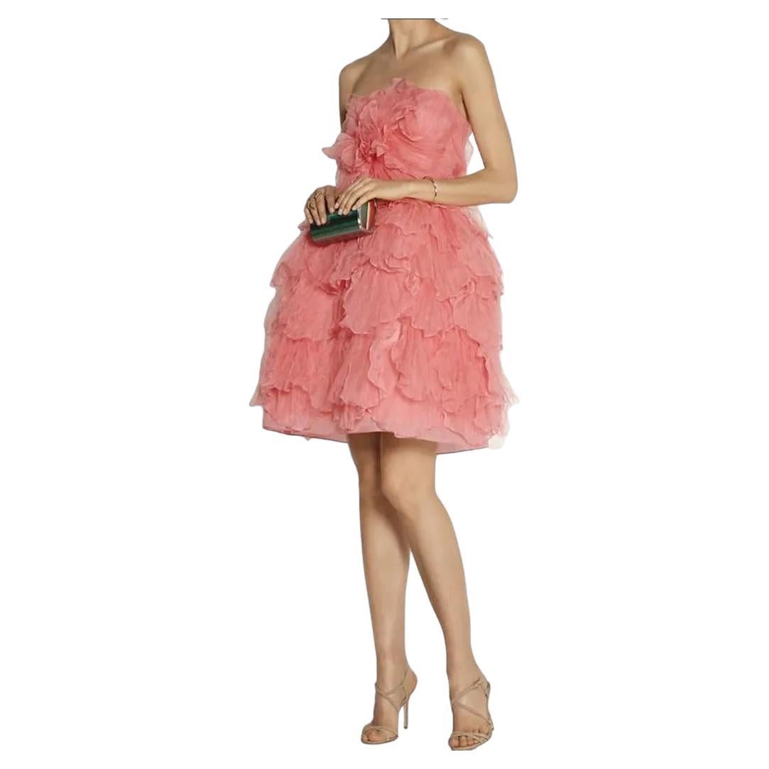 ワンピース オスカーデラレンタ Oscar de la Renta Runway Pink Silk DRESS size 12