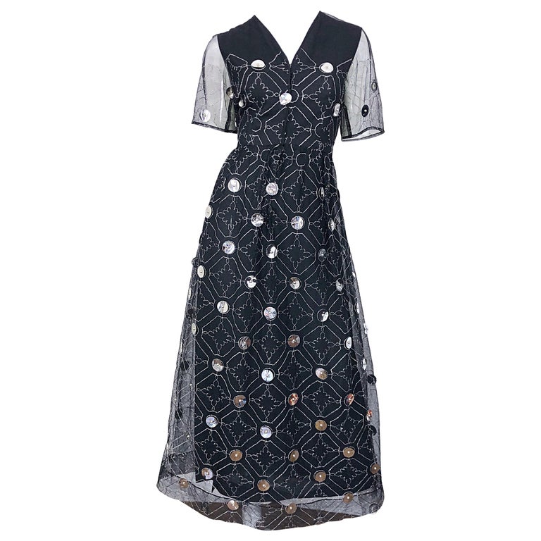 vintage-oscar-de-la-renta-sz-8-10-1970s-black-tulle-silver-pailletes