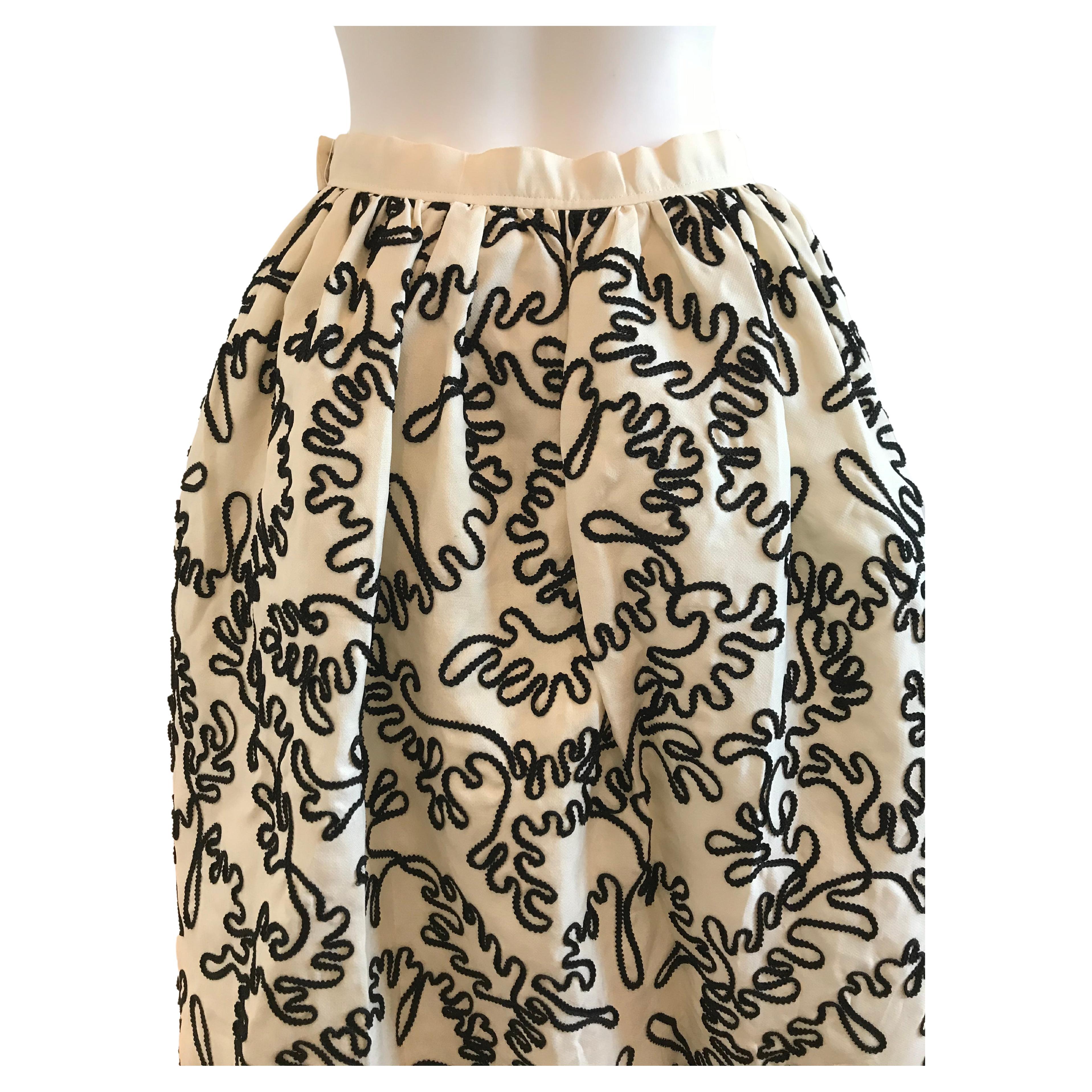 black and white silk skirt