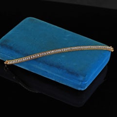 Vintage Oscar Heyman 18K Gold and Platinum Diamond Gold Weave Tennis Bracelet