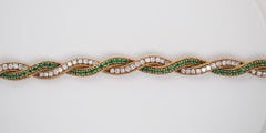 Bracciale d'epoca Oscar Heyman in oro 18 carati e platino con smeraldi e diamanti