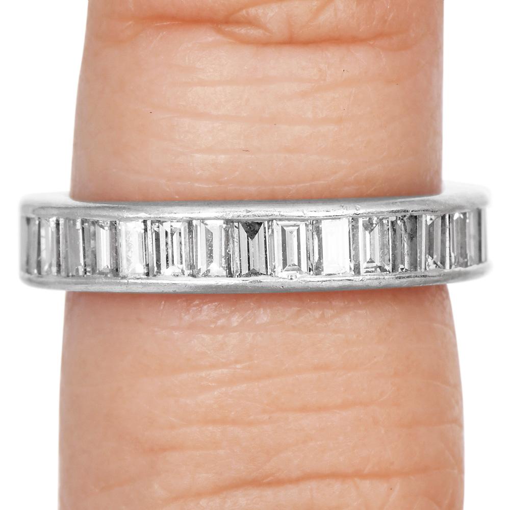Vintage Oscar Heyman 2.45 carat Diamond Platinum Eternity Band Ring For Sale 1