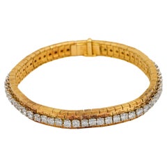 Vintage Oscar Heyman 4.63 carat diamond 18k yellow gold tennis bracelet