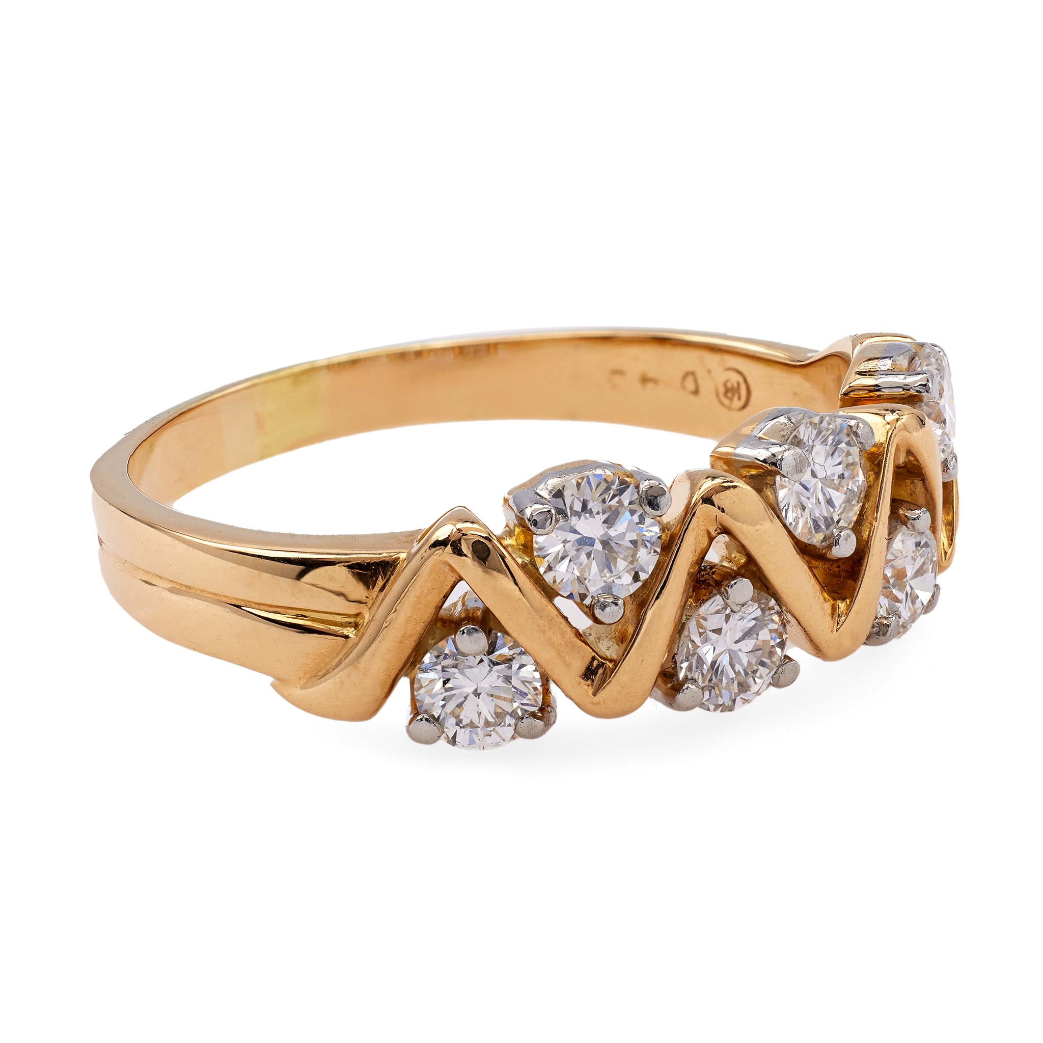 Oscar Heyman & Brothers 18 Karat Roségold Vintage Diamantring für Damen oder Herren