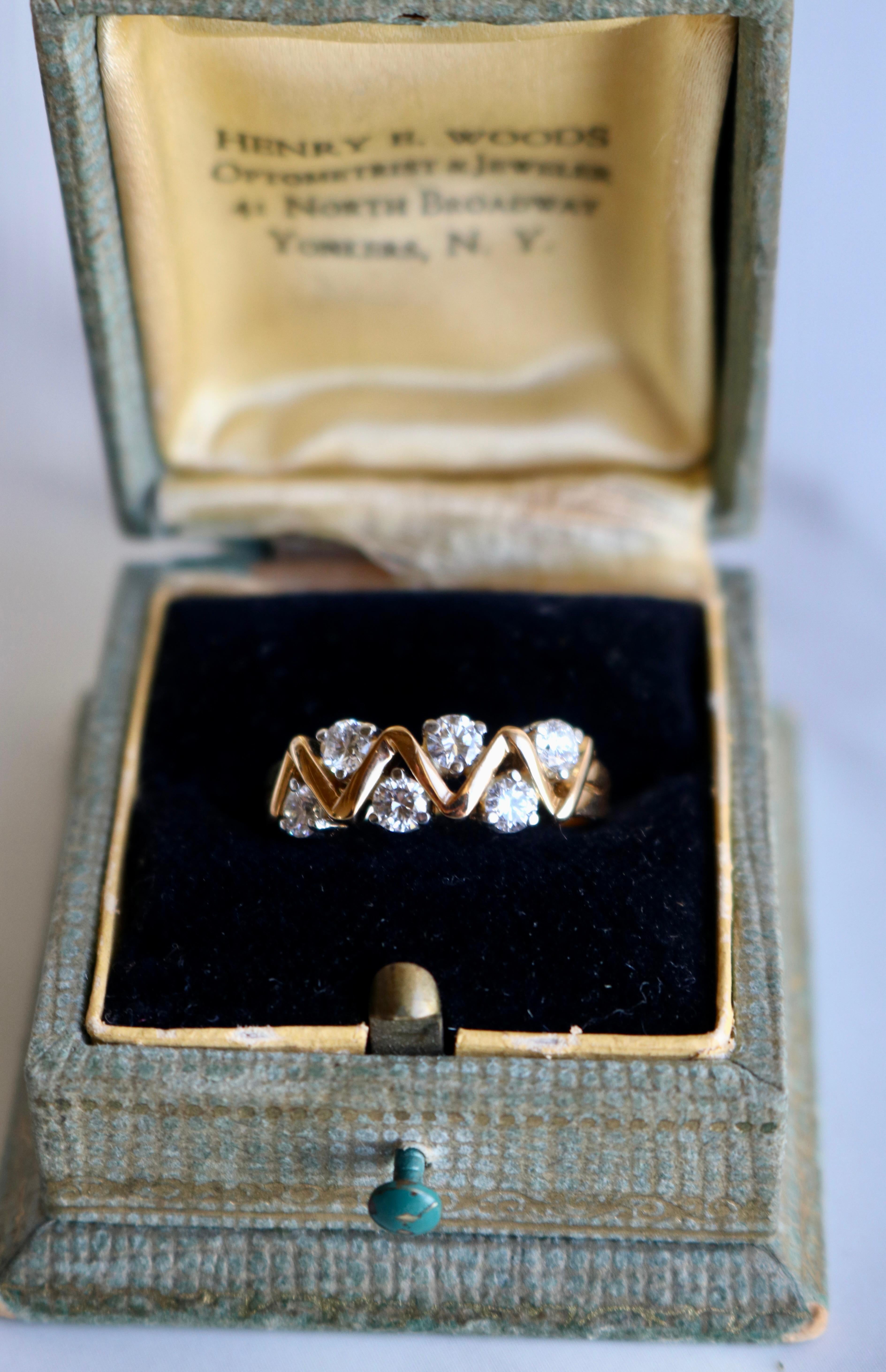 Oscar Heyman & Brothers 18 Karat Roségold Vintage Diamantring 1