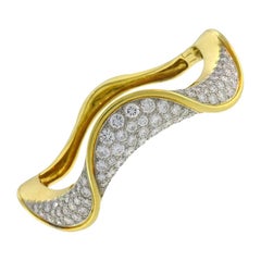 Vintage Oscar Heyman Diamond Gold Bangle Bracelet