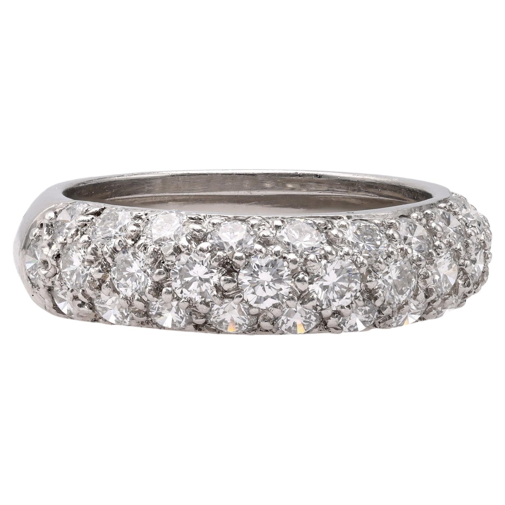 Vintage Oscar Heyman Diamond Platinum Half Eternity Band For Sale