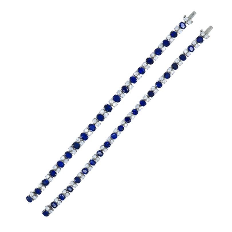 Oscar Heyman Collana Zaffiro Diamante Bracciale Platino Coppia Vintage Estate In condizioni ottime in vendita a Beverly Hills, CA