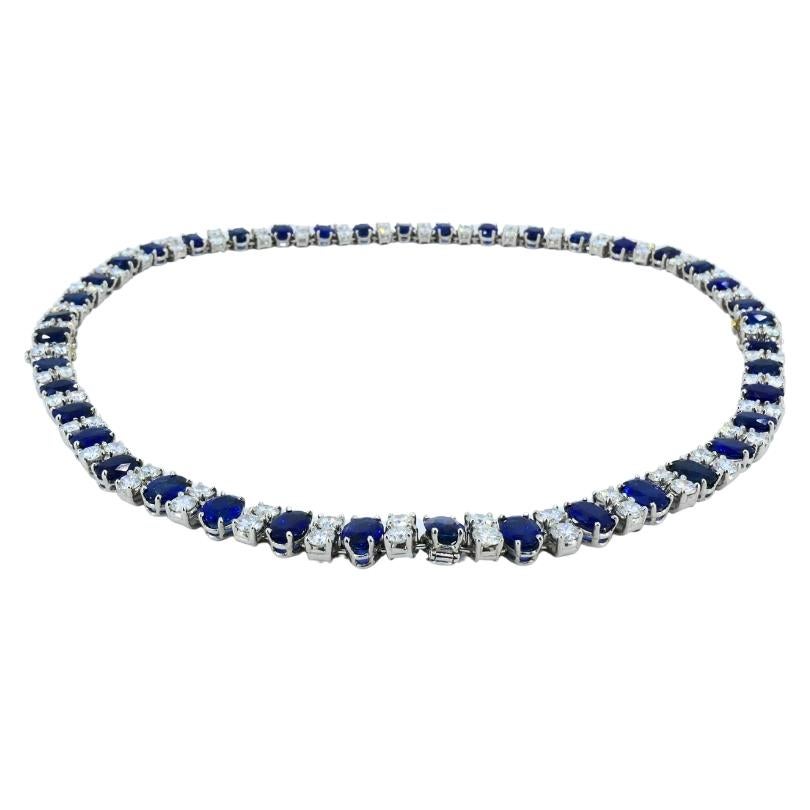 Oscar Heyman Collana Zaffiro Diamante Bracciale Platino Coppia Vintage Estate in vendita 2