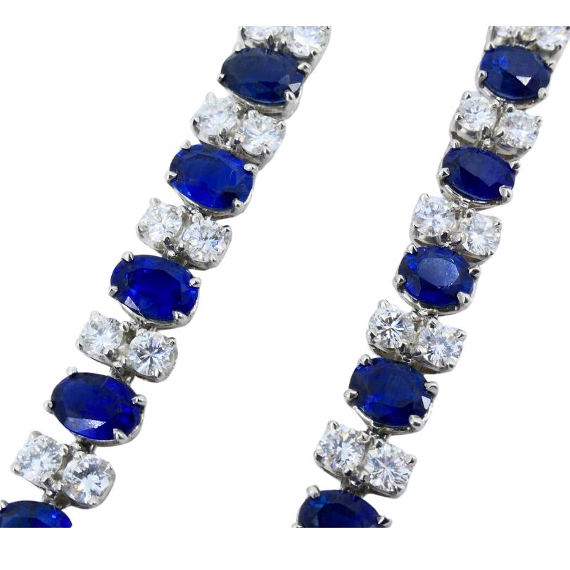 Oscar Heyman Collana Zaffiro Diamante Bracciale Platino Coppia Vintage Estate in vendita 4