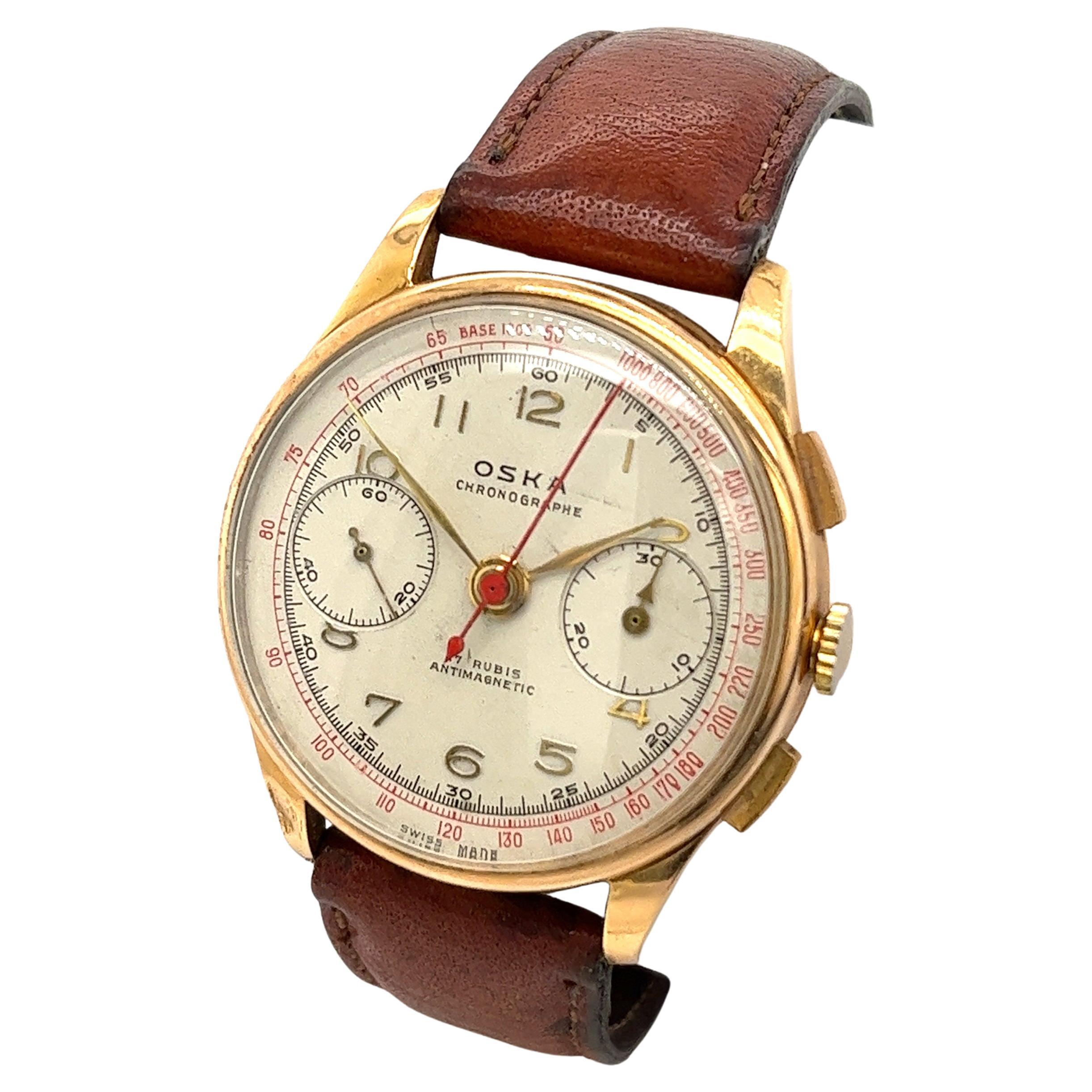 Vintage OSKA 1940’s-50’s Gents 18ct Rose Gold