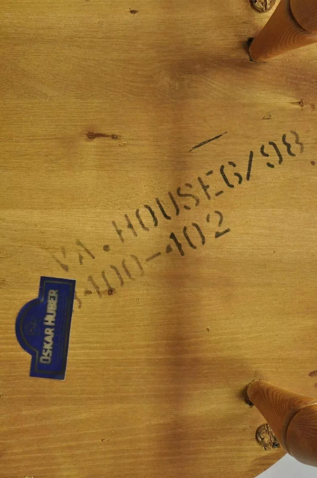 Sedia a dondolo vintage con schienale a ventaglio Oskar Huber in legno di quercia Windsor in vendita 2