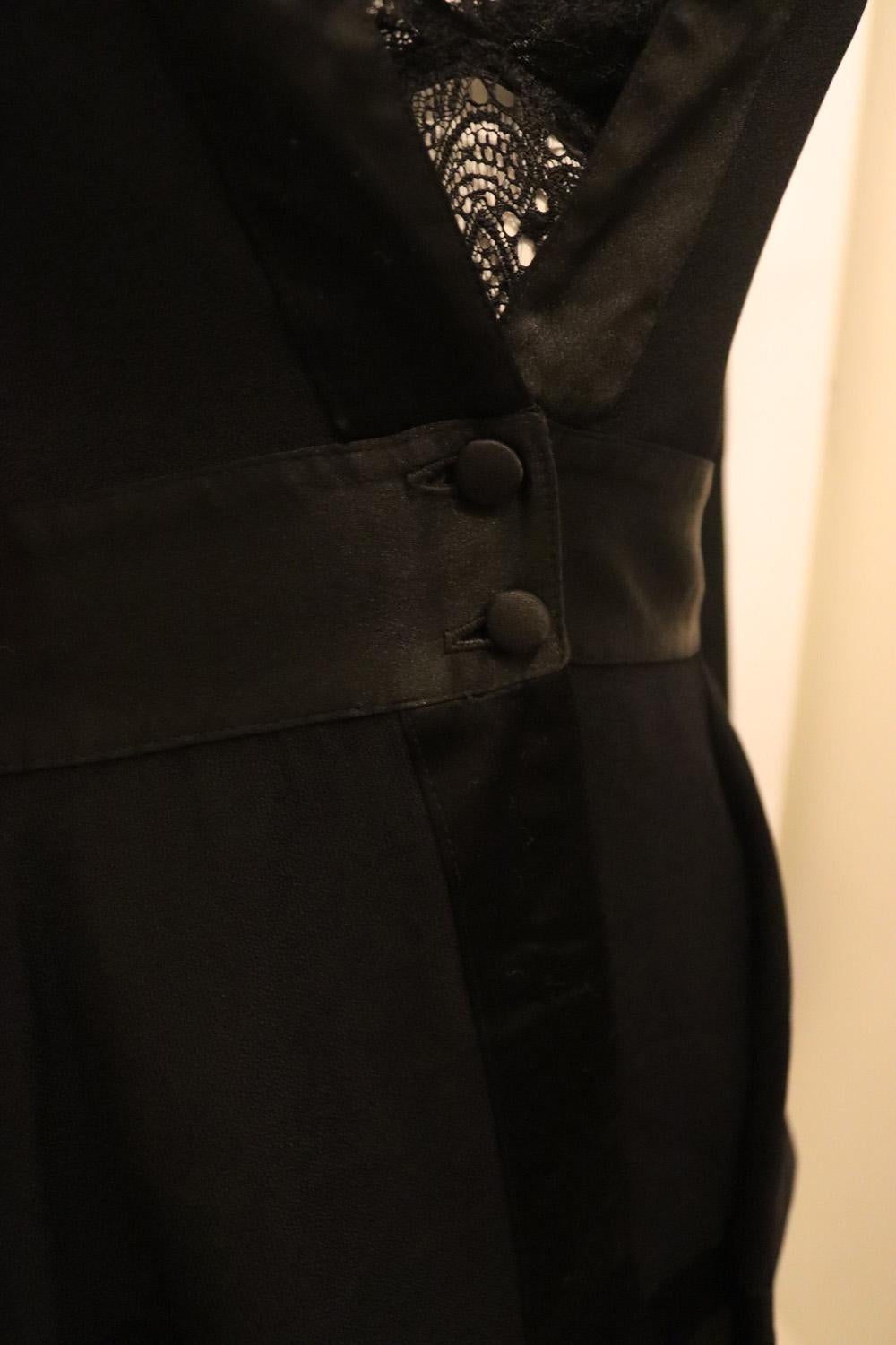 Black Vintage Ossie Clark  Moss Crepe Jacket For Sale