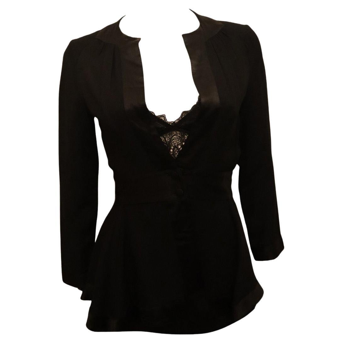 Vintage Ossie Clark  Moss Crepe Jacket For Sale