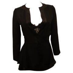 Ossie Clark vintage  Chaqueta de crepé musgo