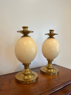Vintage Ostrich Egg Candlestick Holder