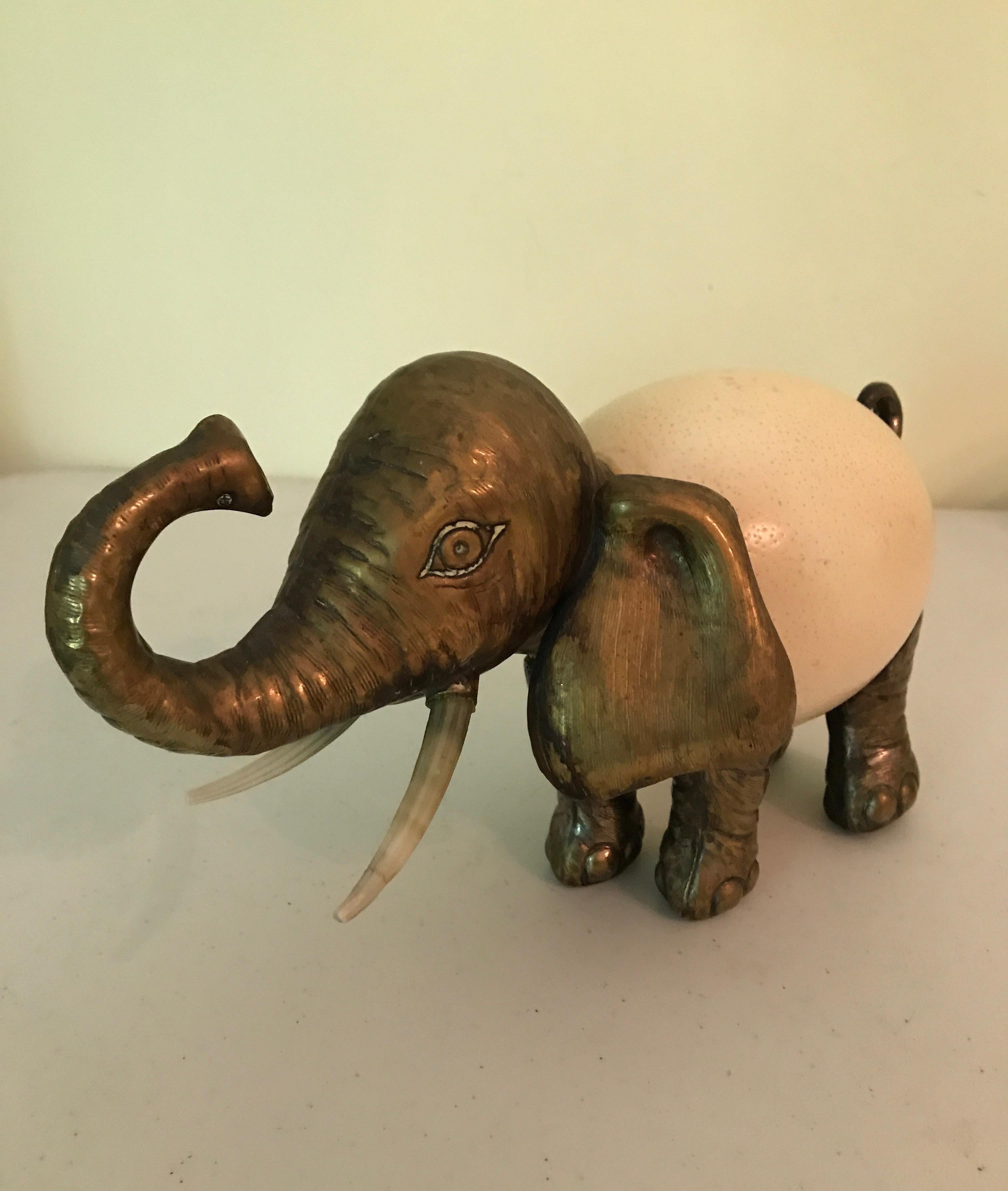 Straußeneier-Elefanten-Skulptur, Anthony Redmile zugeschrieben 1