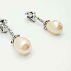 Vintage Otto Muller Baroque Pearl Drop Earrings 1950s