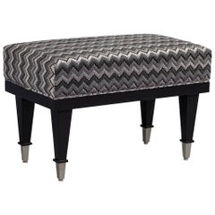 Vintage Ottoman Bench with Designer Upholstery