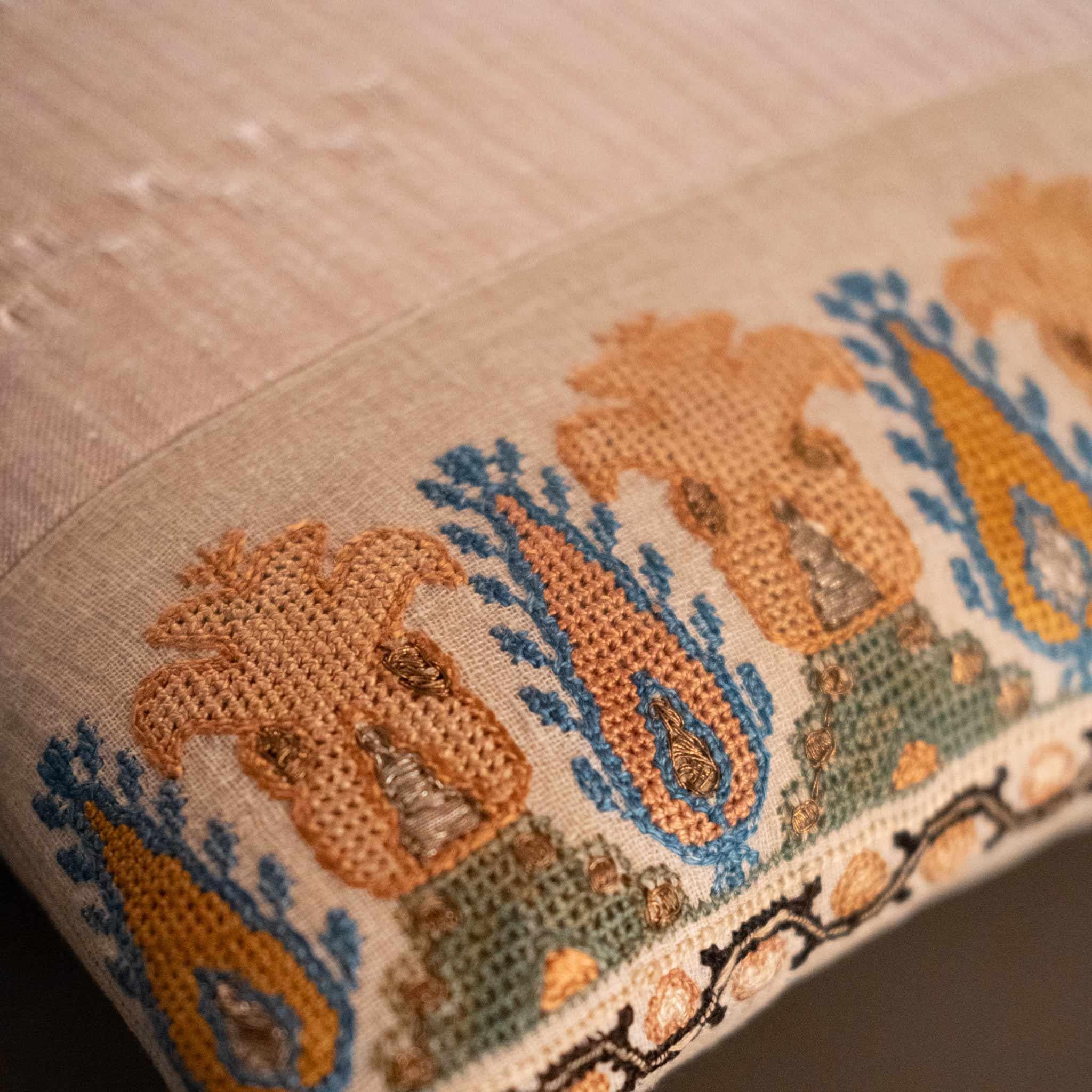 Altro Copri cuscino in lino per ottomana vintage (coppia) in vendita