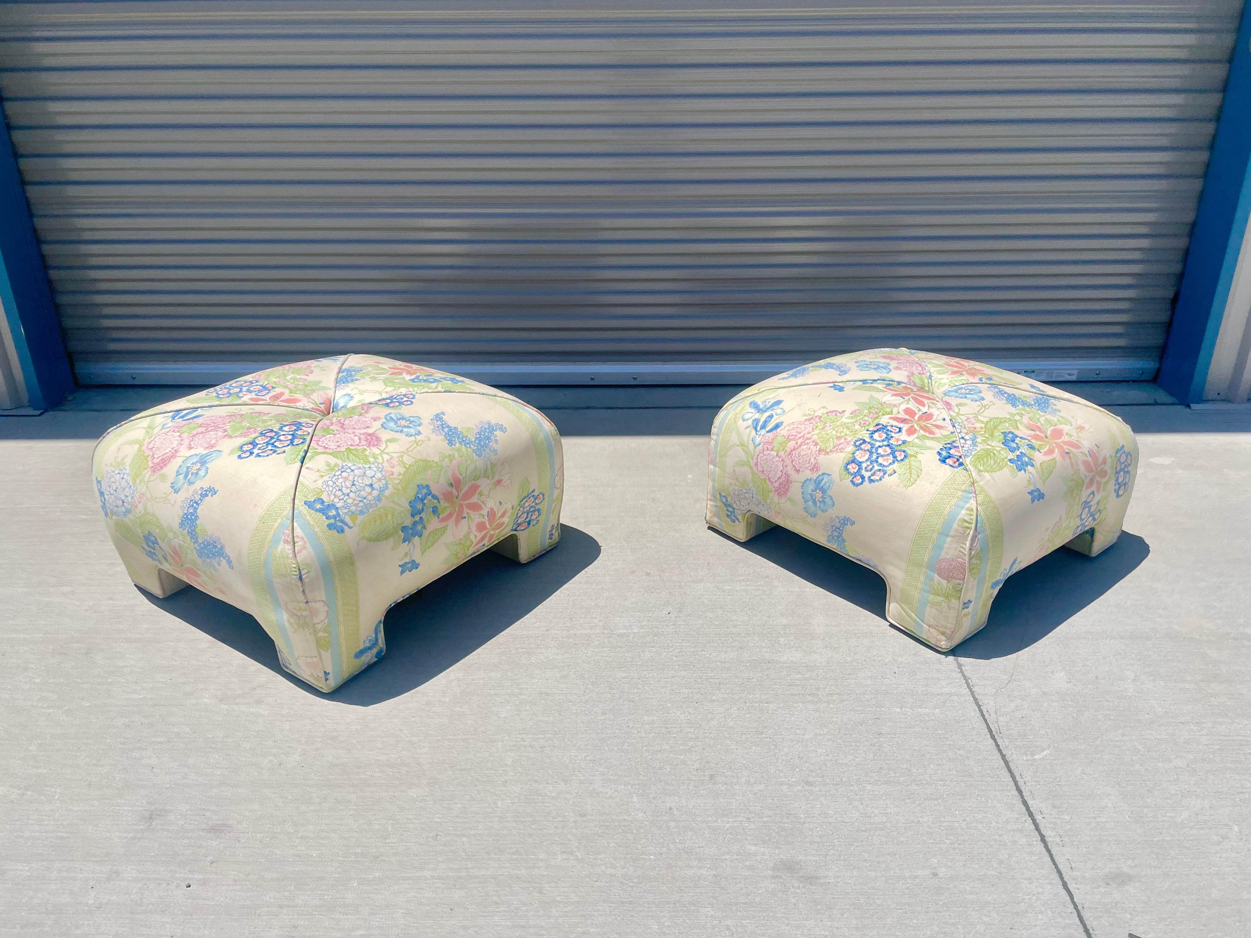 American Vintage Ottomans, a Pair For Sale