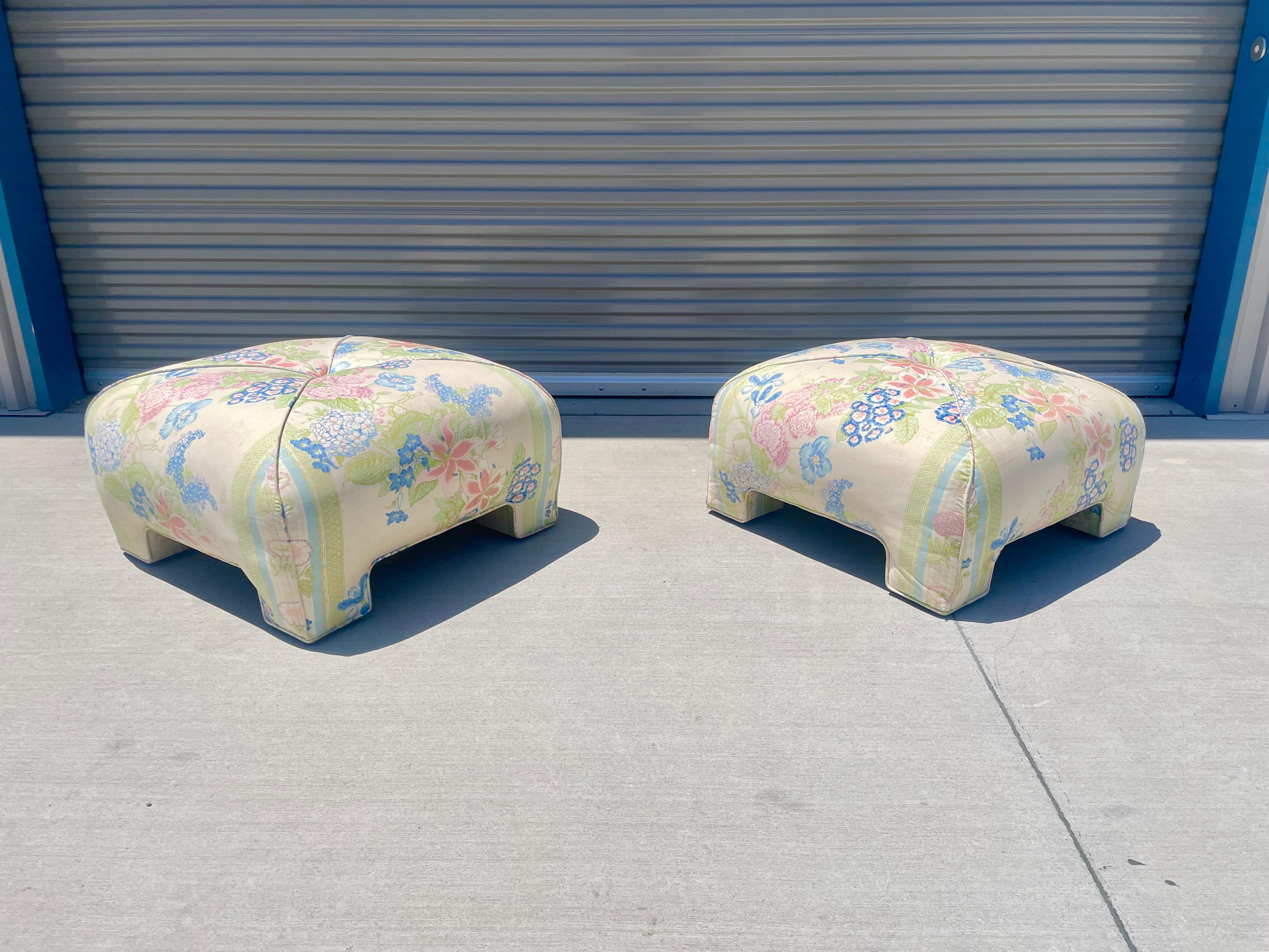 Mid-20th Century Vintage Ottomans, a Pair For Sale