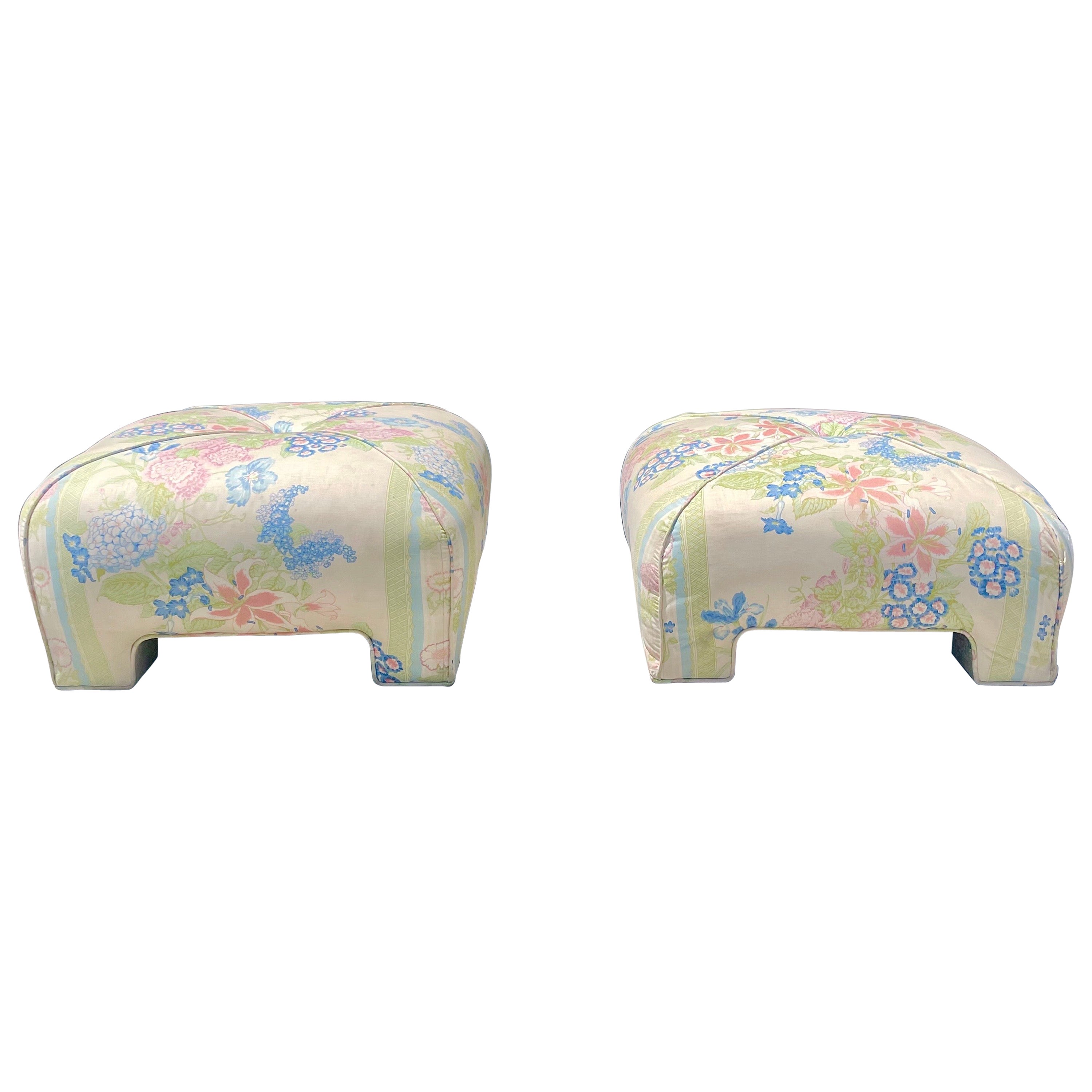 Vintage Ottomans, a Pair