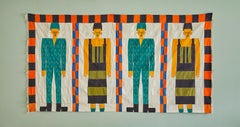Vintage Oumar Bocoum Malian Wedding Hanging with Figurative Pattern, Mali 1990