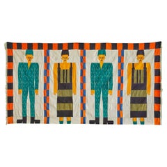 Vintage Oumar Bocoum Malian Wedding Hanging with Figurative Pattern, Mali 1990