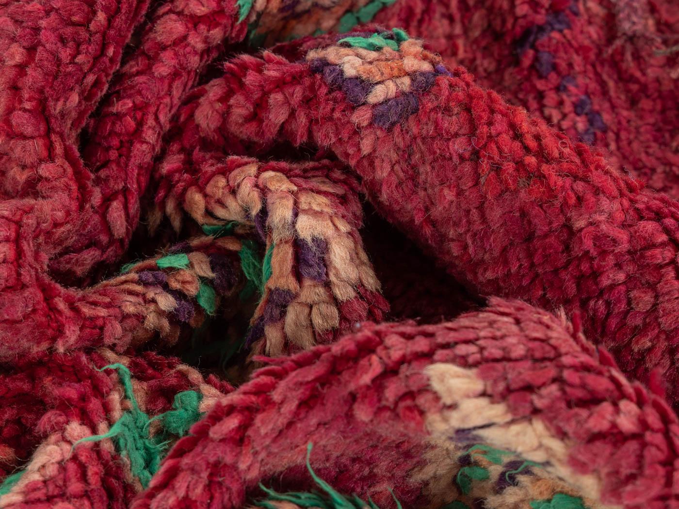 Vintage Ourika Handmade Berber Rug 100% Wool Moroccan For Sale 1
