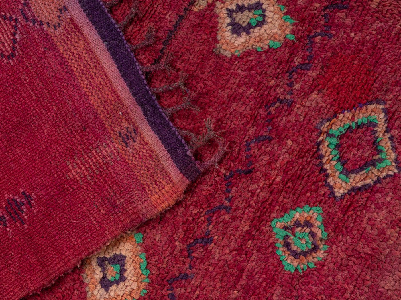 Vintage Ourika Handmade Berber Rug 100% Wool Moroccan For Sale 2