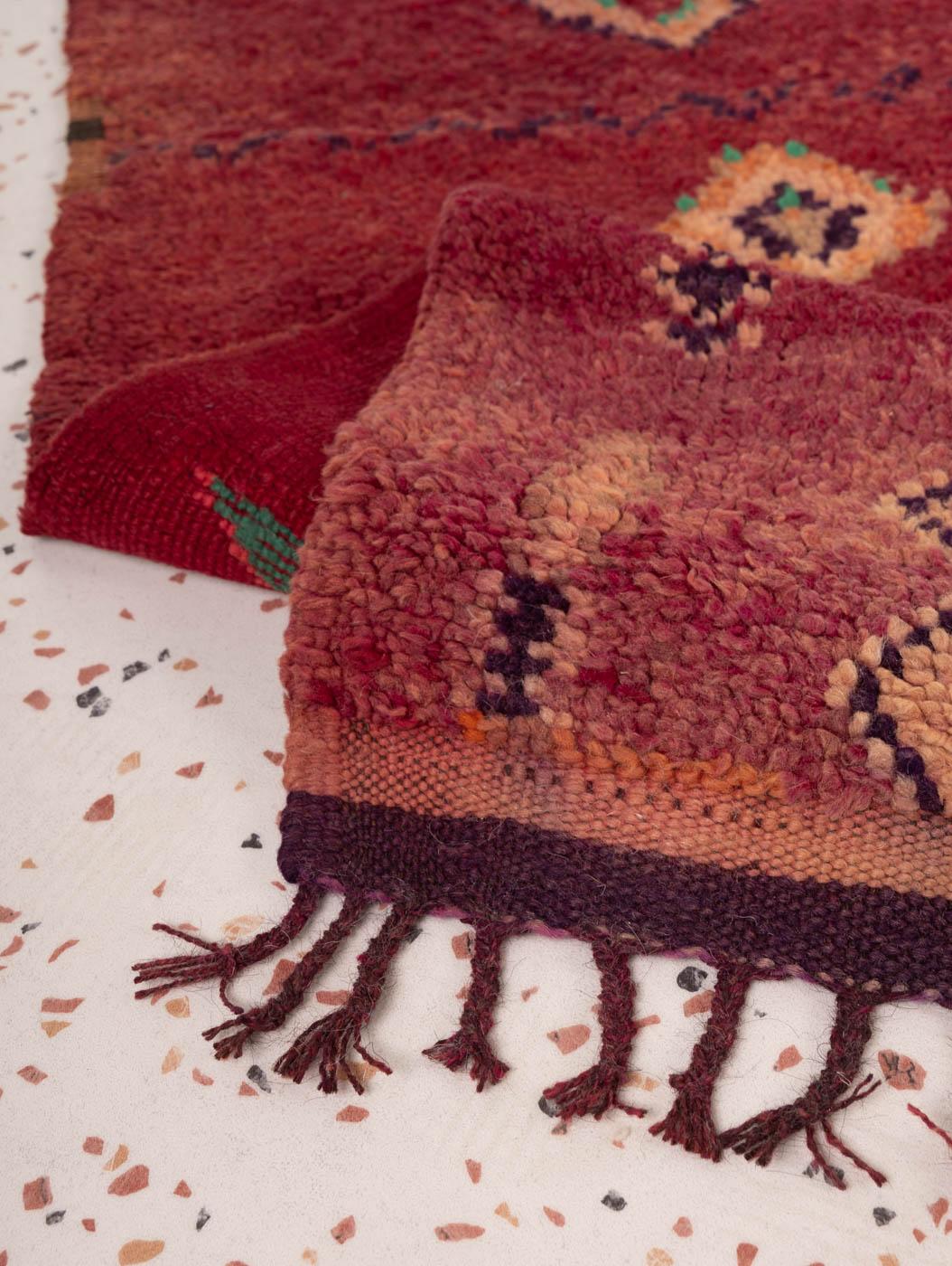 Vintage Ourika Handmade Berber Rug 100% Wool Moroccan For Sale 3