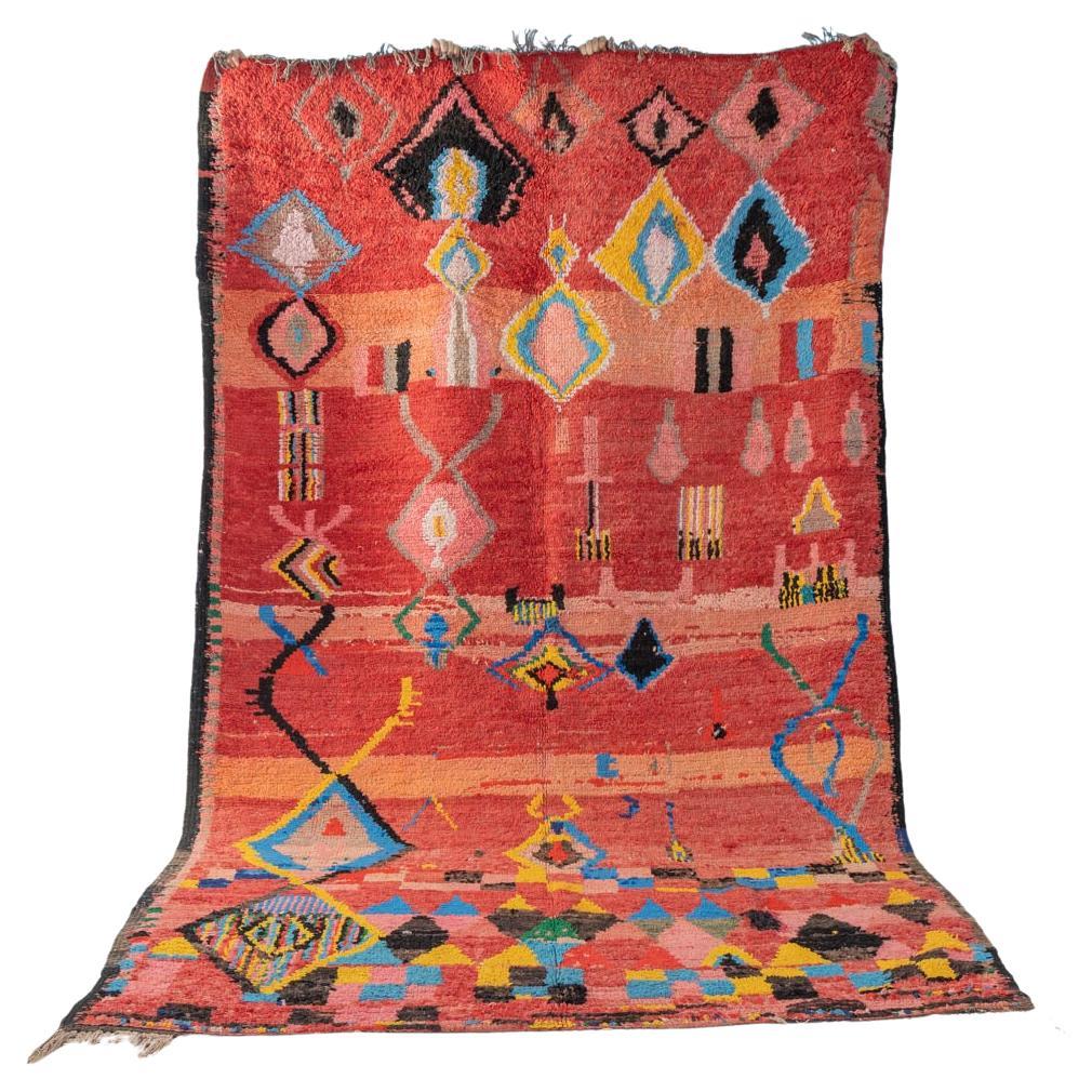 Vintage Ourika Handmade Berber Rug 100 Wool Moroccan For Sale at 1stDibs