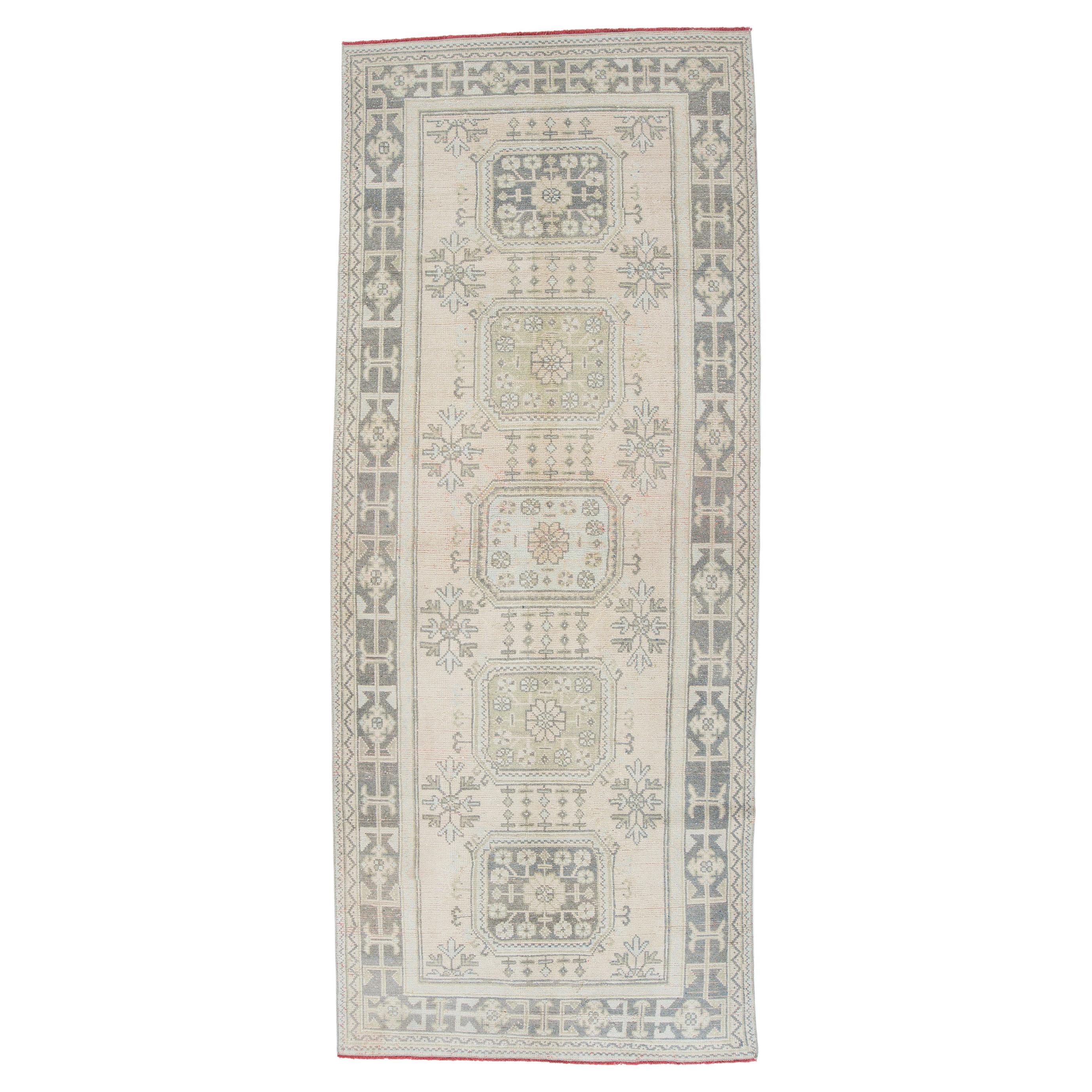 Vintage Turkish Oushak Anatolian Runner 4'5 X 10'11