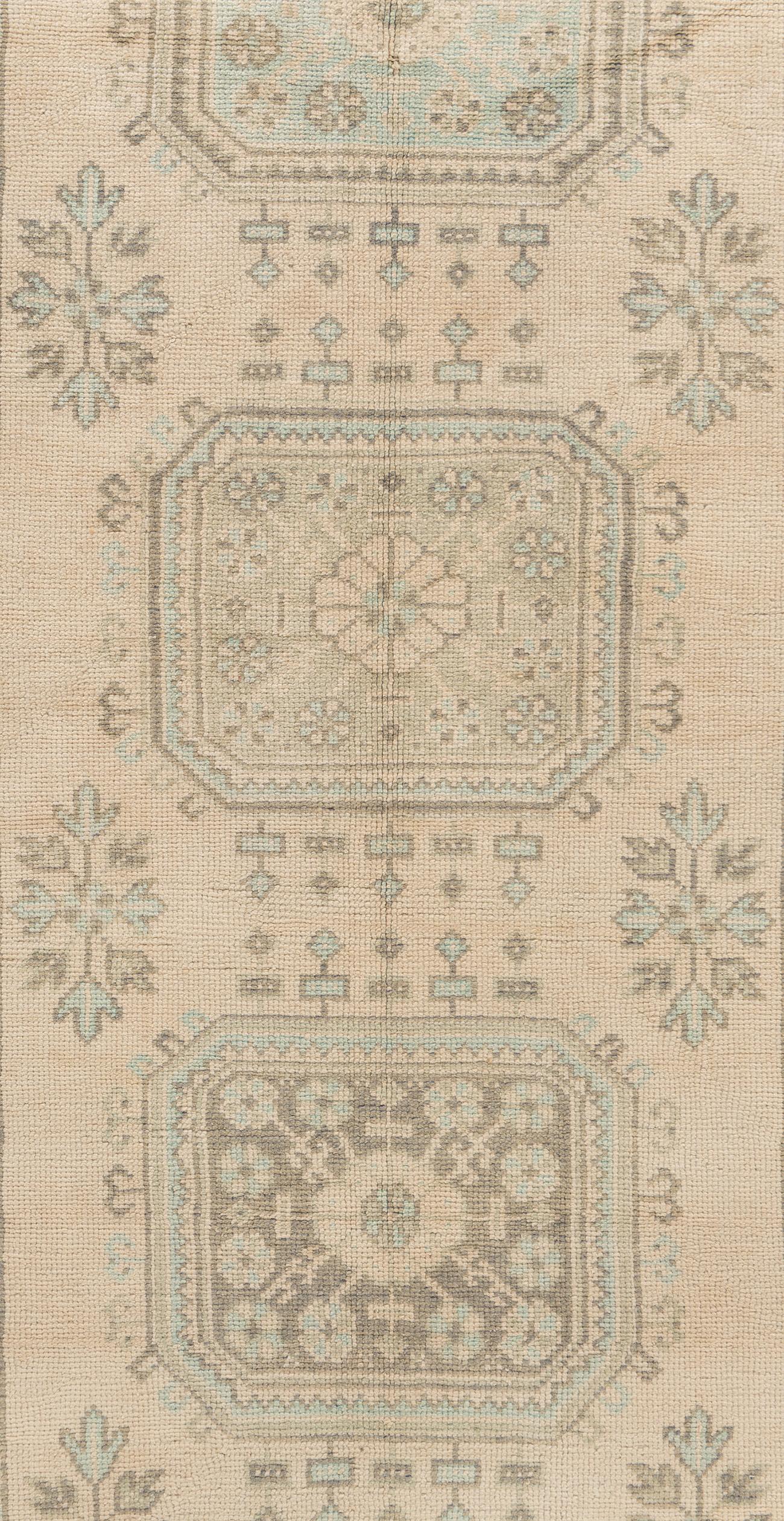 Türkischer Oushak Anatolischer Vintage-Läufer 4'7 X 11'2 (Wolle) im Angebot