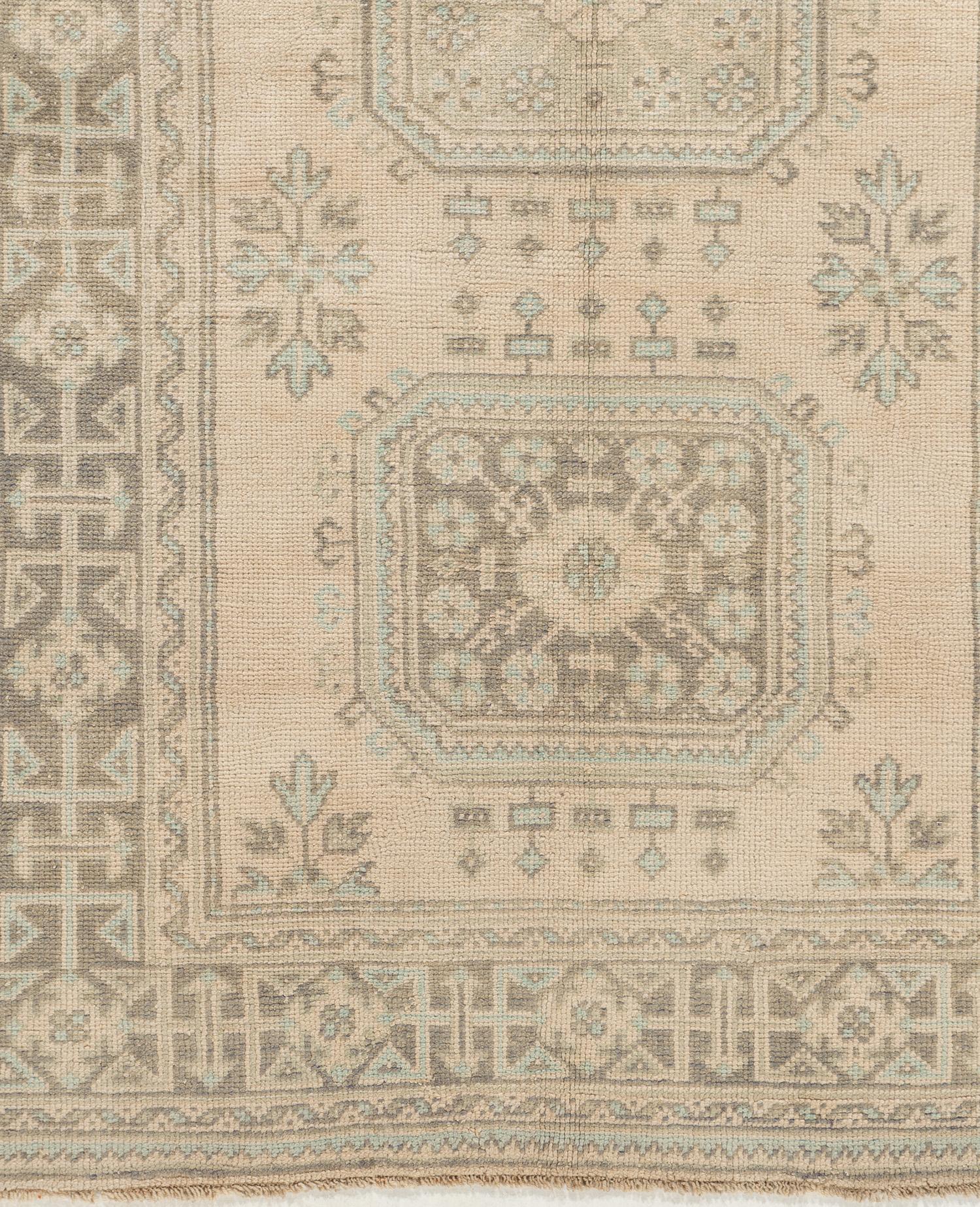 Wool Vintage Oushak Anatolian Runner 4'7 X 11'2 For Sale