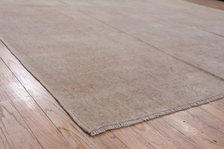 Vintage Oushak Carpet, Light Pink Accents, Solid Field For Sale at 1stDibs